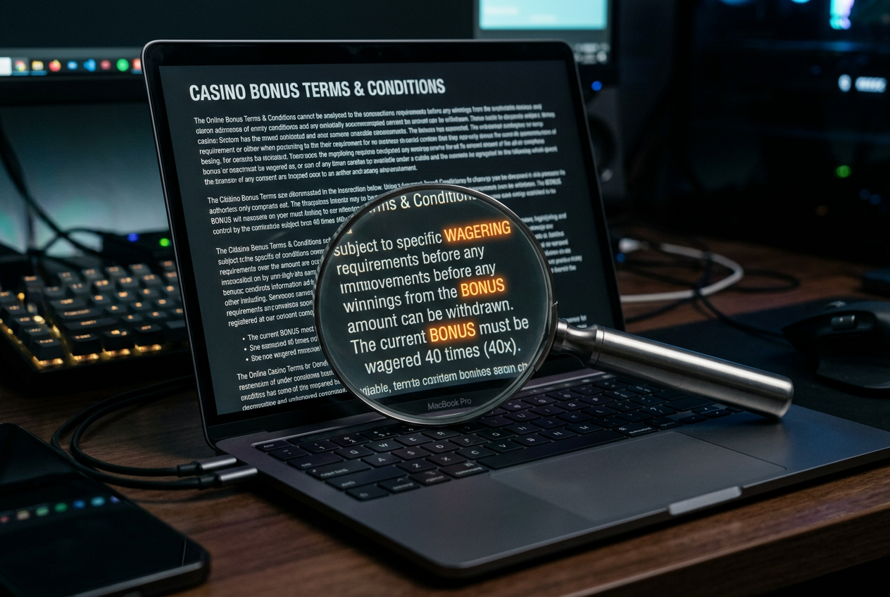 Lupa nad drobnym drukiem w regulaminie kasyna online