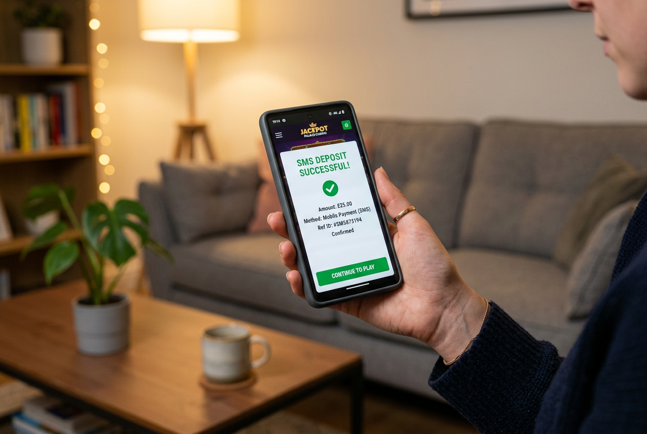 Osoba korzystająca ze smartfona do autoryzacji płatności mobilnej w kasynie online