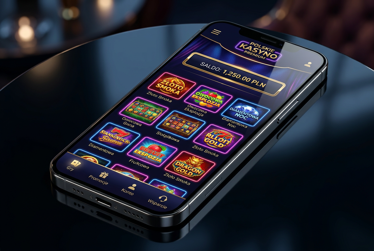Nowoczesny interfejs kasyna online na smartfonie z polską walutą
